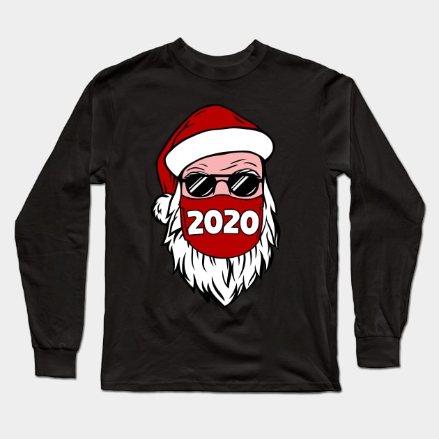 Masked Santa Claus Christmas 2020 Family Pajamas For Xmas Party Long Sleeve T-Shirt by Herotee